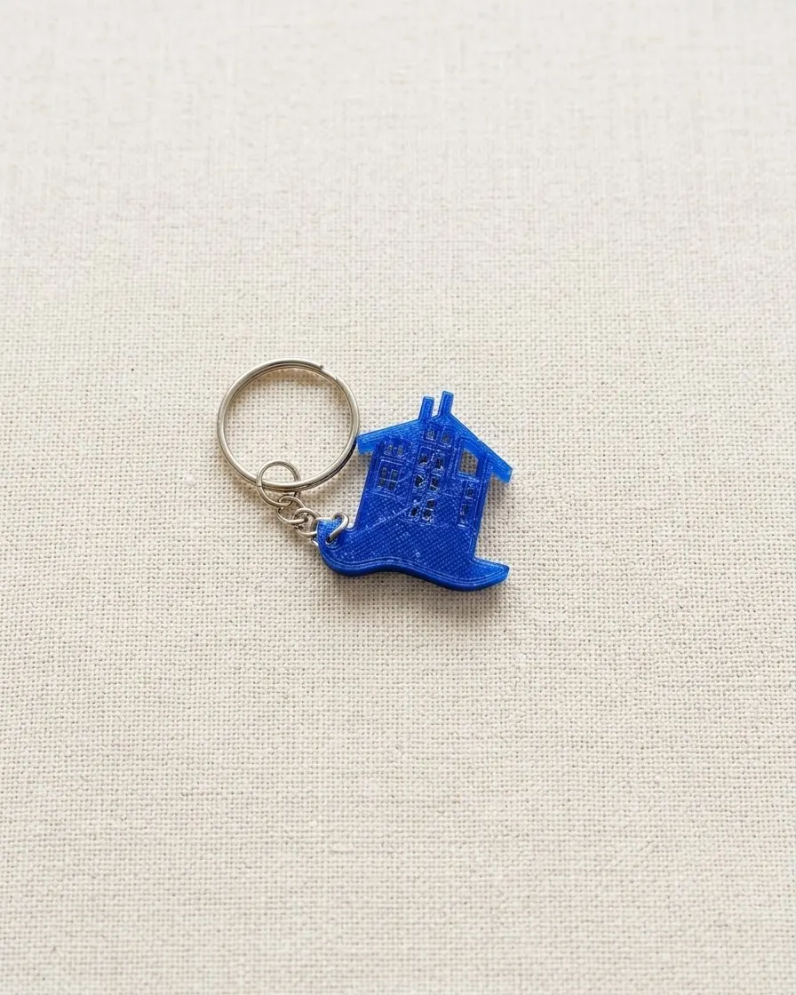 Chaveiro Impresso 3D (prédio azul)